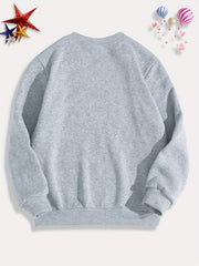 Smiling Face And Letter Print Boys Casual Pullover Sweatshirt