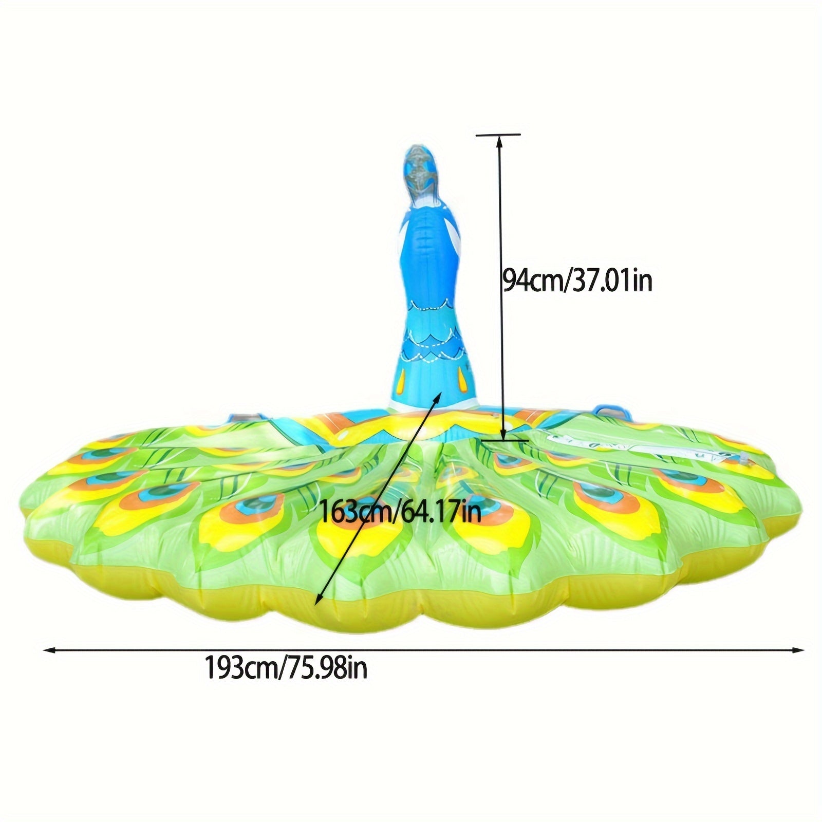 Colorful Peacock Swimming Floatie Foldable Lounger Floating Bed