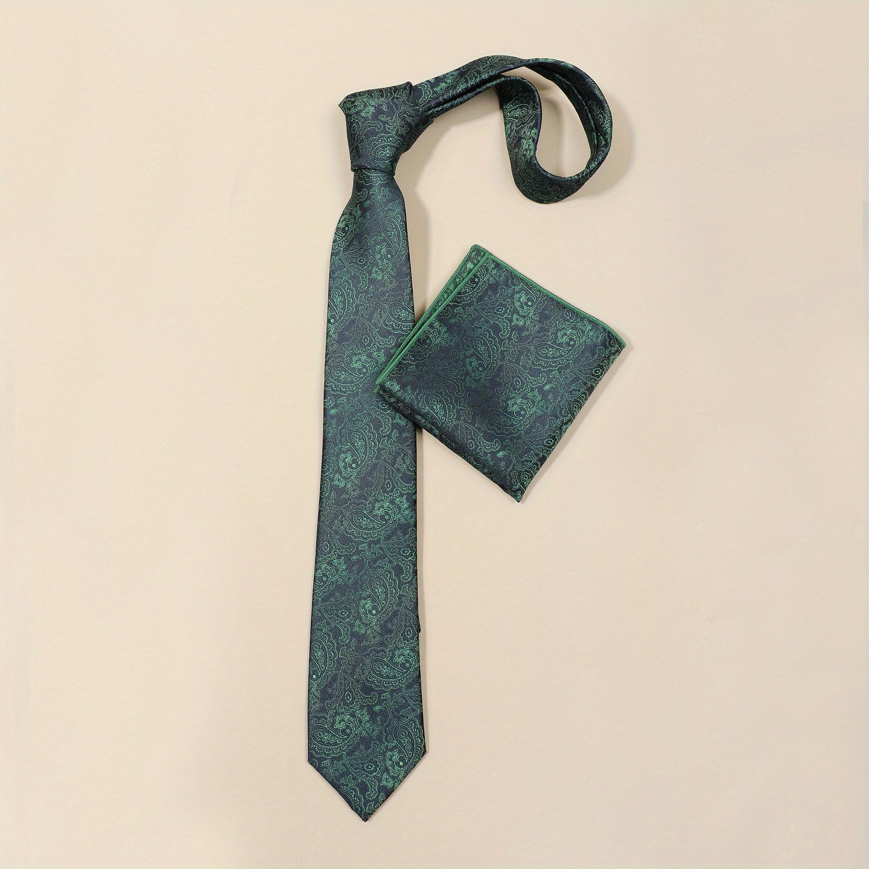Cashew Collar Neck Tie Scarf Set Business Banquet Matching Men