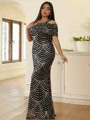  Colorblock Sequin Mermaid Bridesmaid Dress