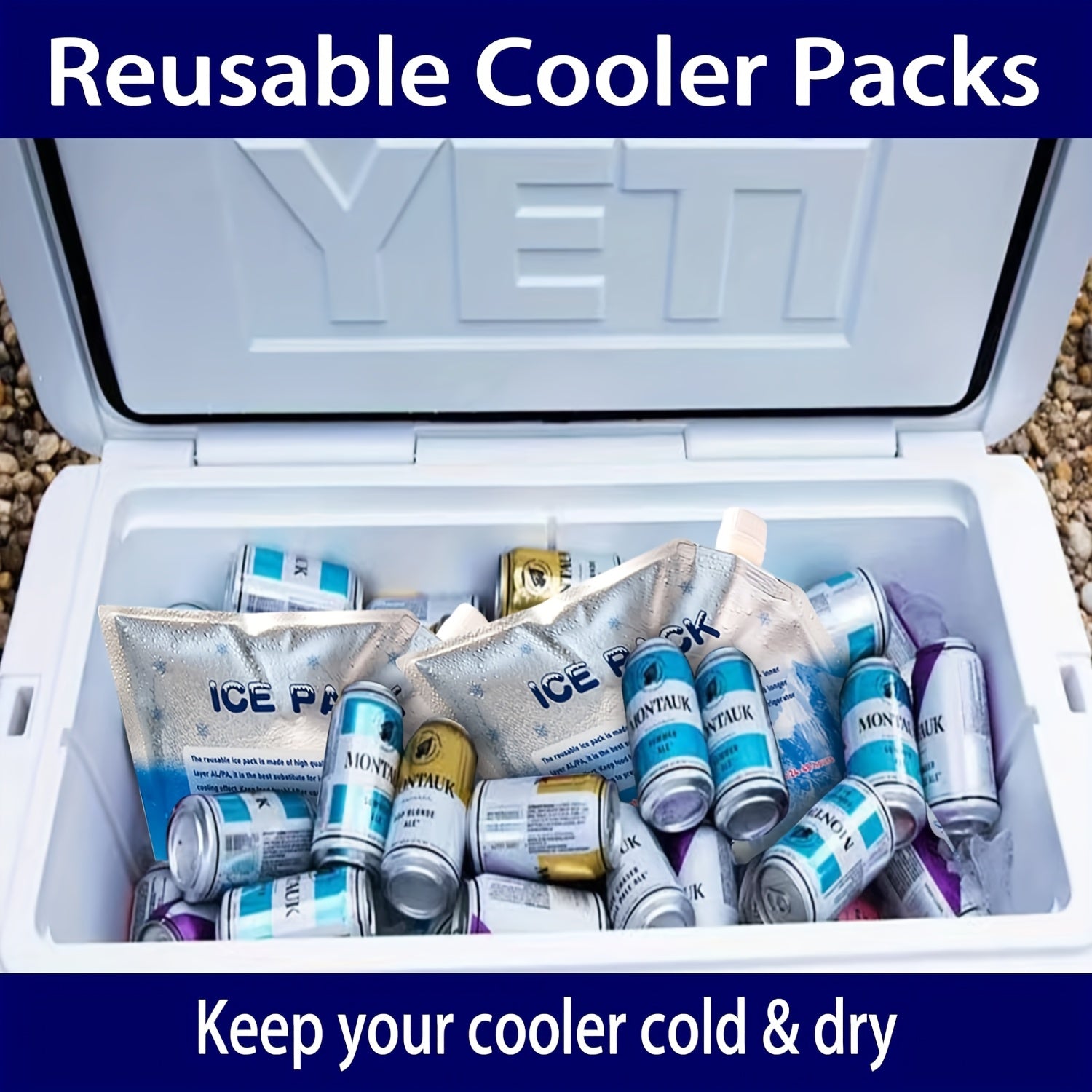 5pcs Reusable Cooler Ice Packs Gel Freezer Packs for Bags Backpacks Lunch