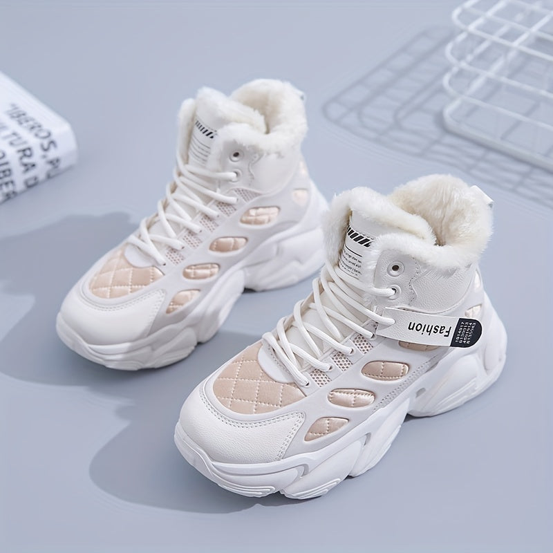 Plush Lined Thermal Non Slip Running Shoes High Top