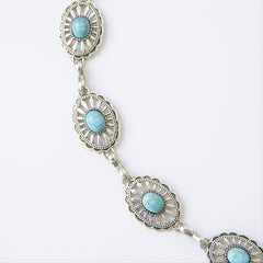 Turquoise Chain Belt Women's Metal Waist Belt for Dresses Western Style
