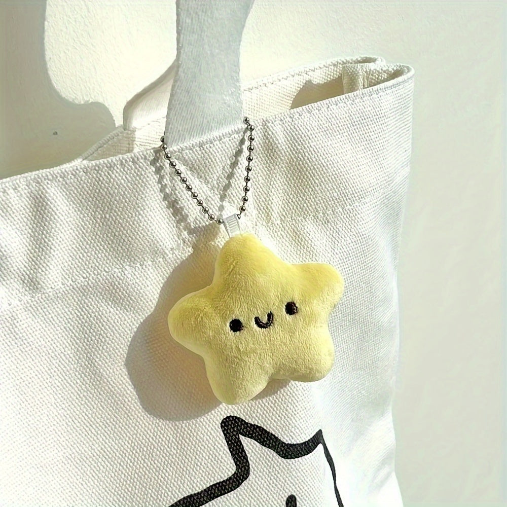 Star Plush Toy Doll Keychain Soft Backpack Decor Accessory