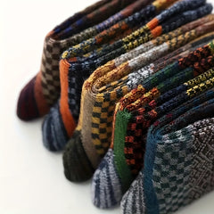 5 Pairs Mixed Outdoor Retro Wool Socks for Autumn and Winter