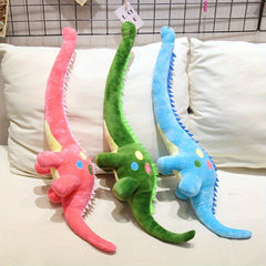 3pcs Vibrant Dino Plush Toys 31.5in Long Neck Stuffed Animals