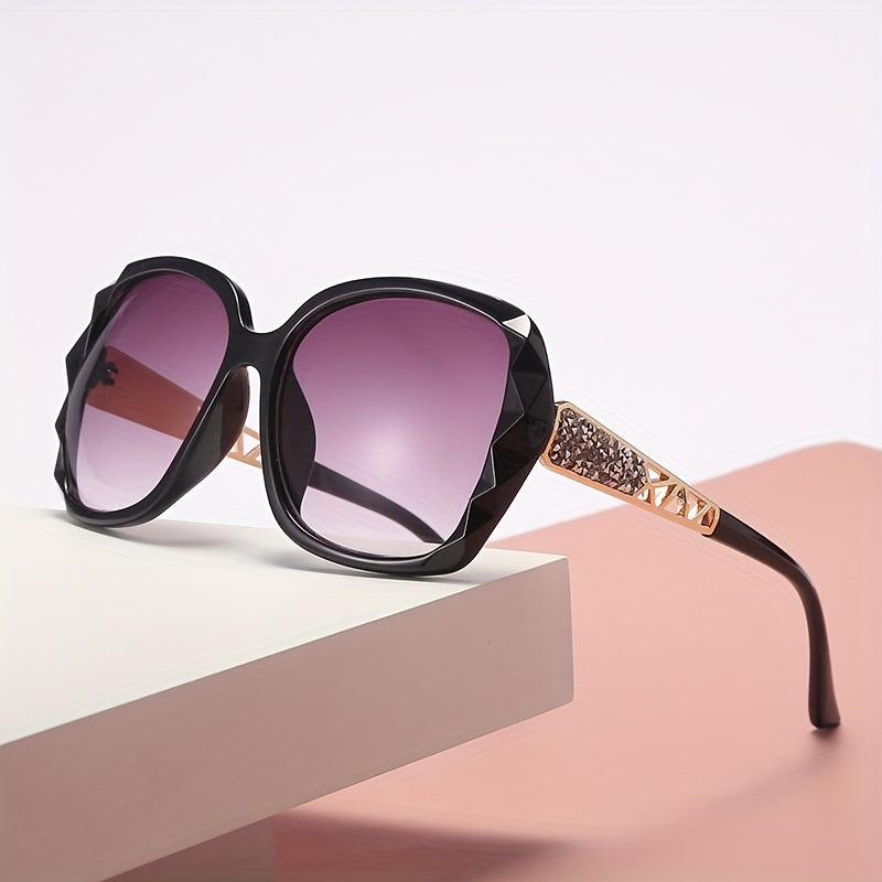 Oversized Polarized Sunglasses Women Rhinestone UV Protection