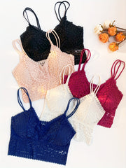 5pcs Floral Lace Bralettes Lightweight Everyday Bra Women's Lingerie