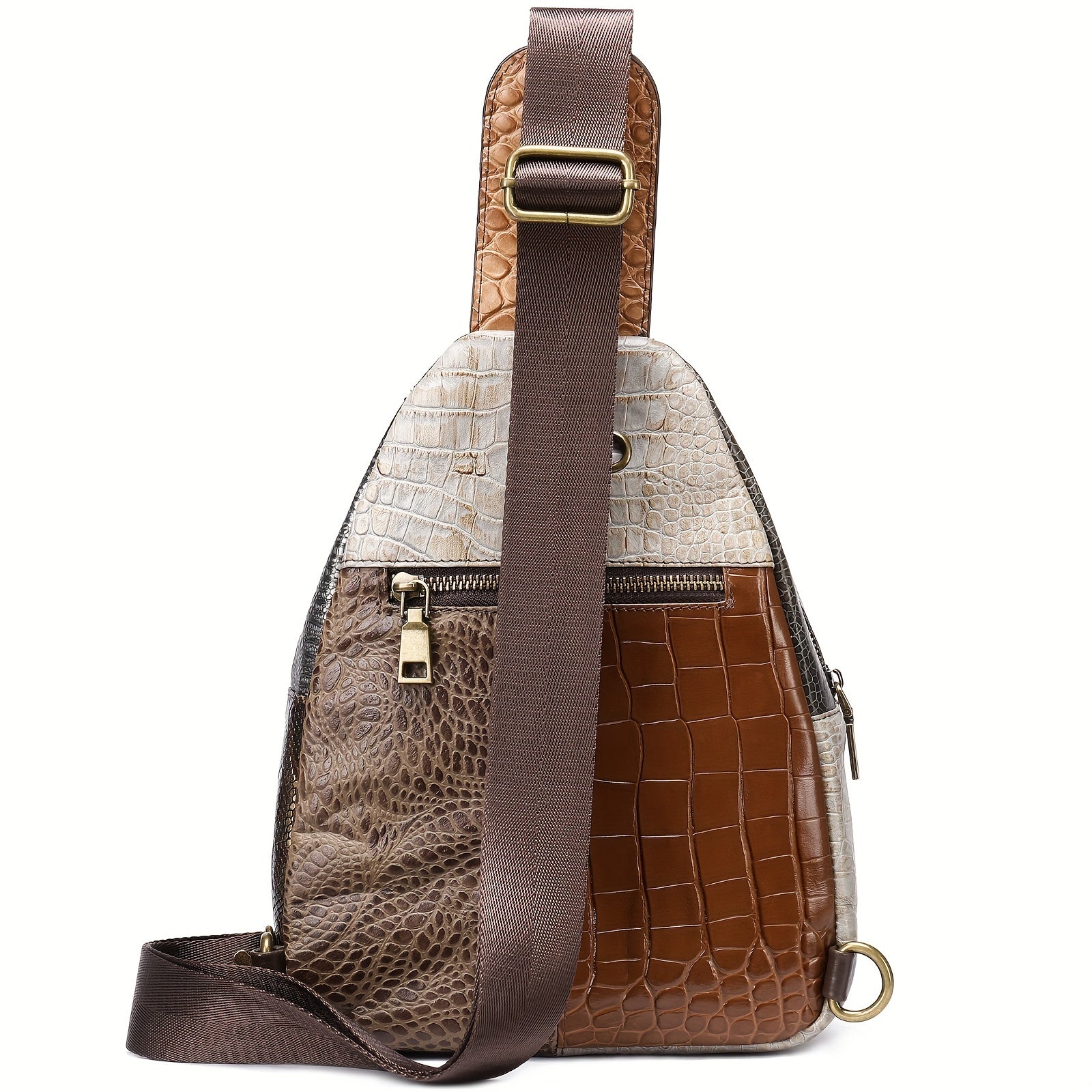 Vintage Leather Block Women's Chest Bag