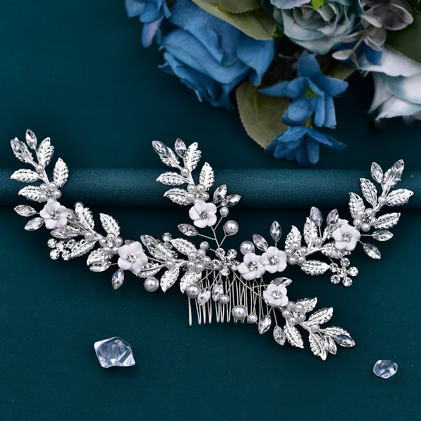 Sweet Style Ceramic Floral Hair Comb for Women