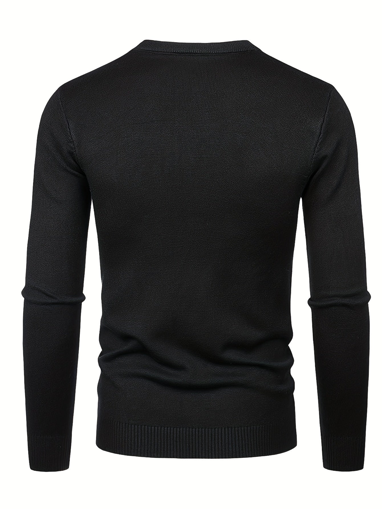 Men's Guitar Pattern Novel Sweater Warm Crew Neck Pullover