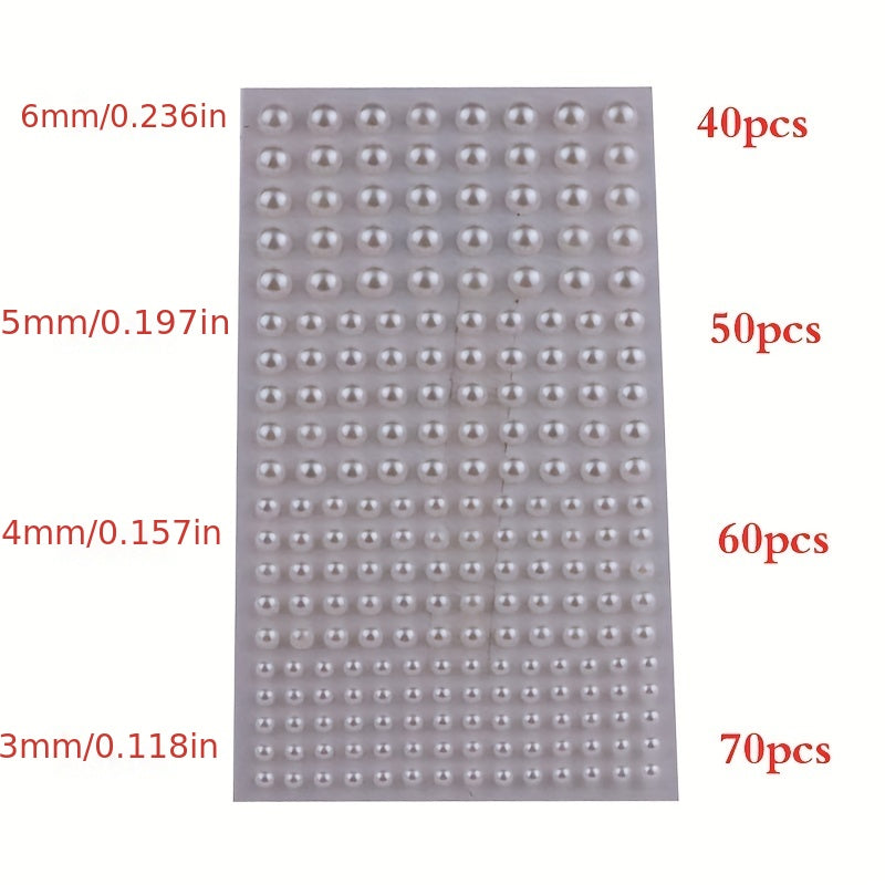 220pcs Mix Hair Pearls Stickers for DIY Crafts