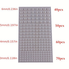220pcs Mix Hair Pearls Stickers for DIY Crafts