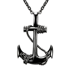 Men's Stainless Steel Anchor Pendant Necklace Pirates Of The Caribbean
