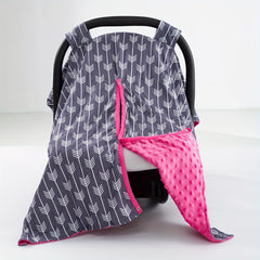 Gray Arrow Print Car Seat Sunshade Cover for Girls