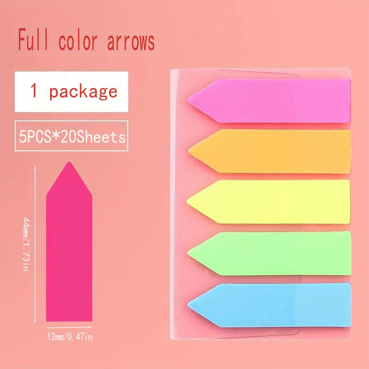 2pcs PET Fluorescent Sticky Notes Stickers N Times Student Office Bookmark