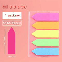 2pcs PET Fluorescent Sticky Notes Stickers N Times Student Office Bookmark