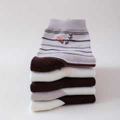 5 Pairs Floral & Animal Print Socks Comfortable Mid Tube Women's Stockings