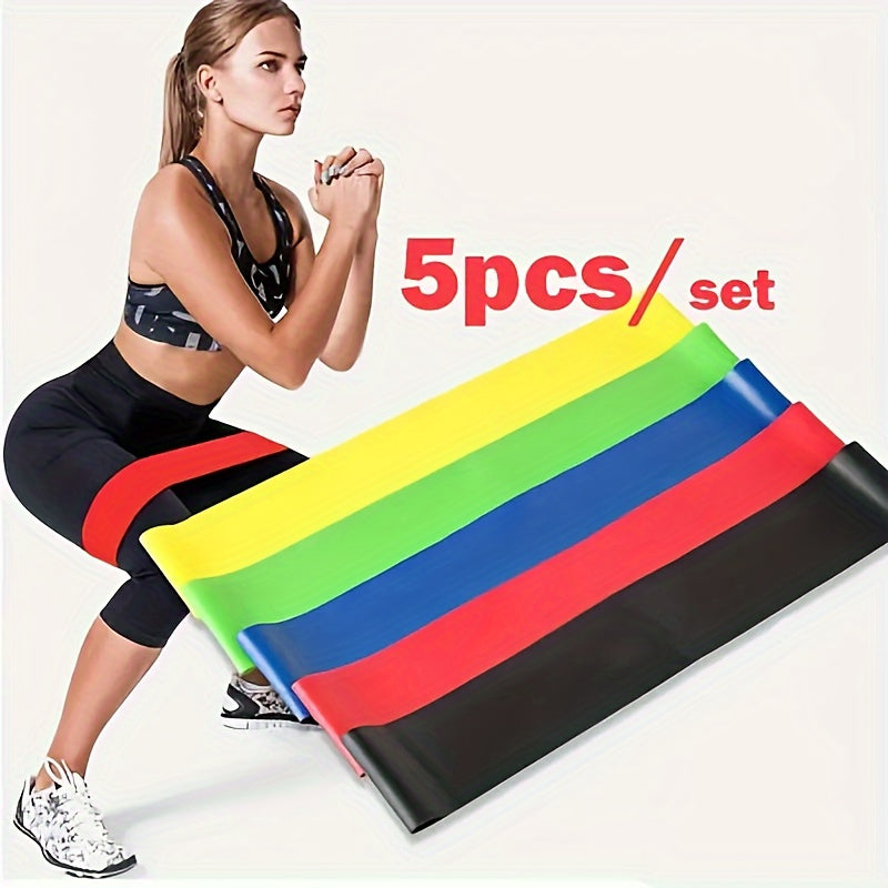 5pcs Portable Yoga Resistance Bands for Body Shaping and Stretching