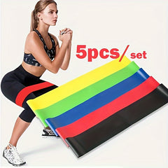 5pcs Portable Yoga Resistance Bands for Body Shaping and Stretching