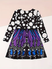 Butterfly Princess Cosplay Dress Polka Dot Print Dress