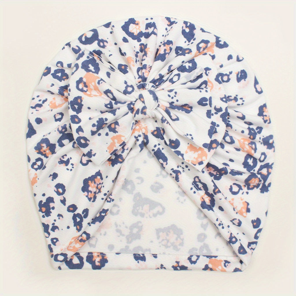 Small Floral Bow Baby Headscarf for 0-2 Year Olds