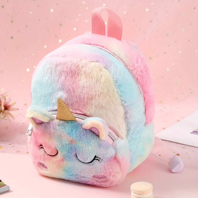 Unicorn Plush Small Schoolbag Girl's Casual Backpack Cartoon Storage Bag