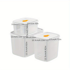 3pcs Refrigerator Storage Box Microwave Safe Lunch Box Fruit Vegetable Box