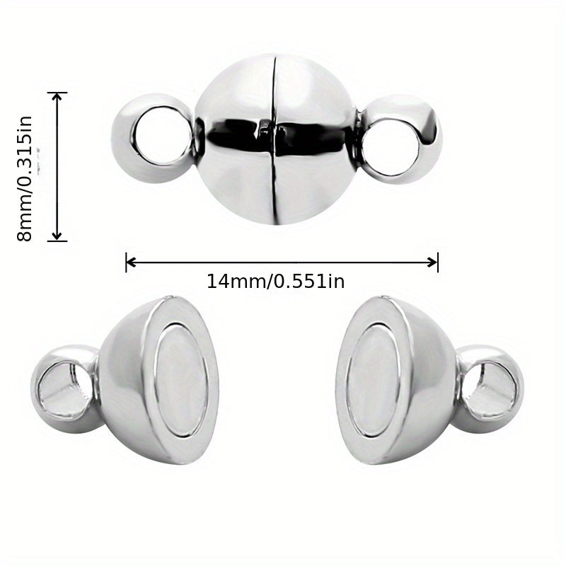 10 Pcs 8mm Magnetic Clasps for Bracelets, Necklaces DIY