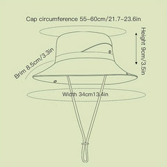 Summer Bucket Hat Breathable Large Brim Men Women