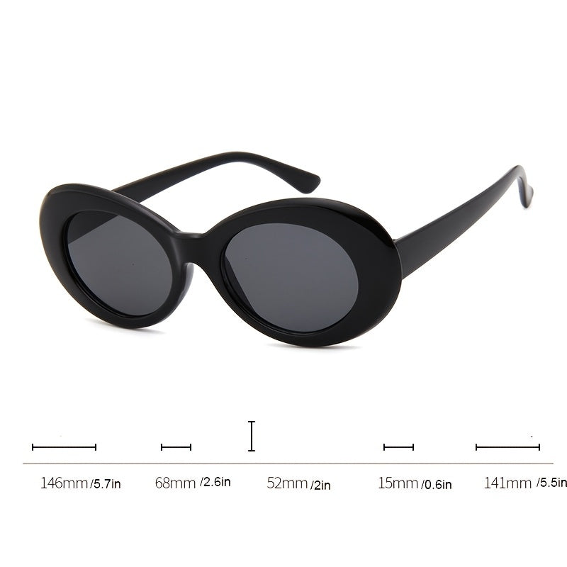 Oval Thick Frame Sunglasses UV Protection Sun Glasses