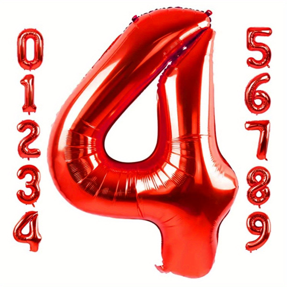Large Red Number 0-9 Balloons for Birthday Party