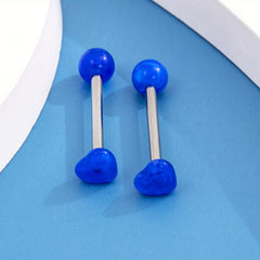 Stainless Steel Two Ball Tongue Nail Lip Nail Acrylic Ball