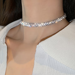Chunky Tennis Necklace Women's Party Jewelry Gift