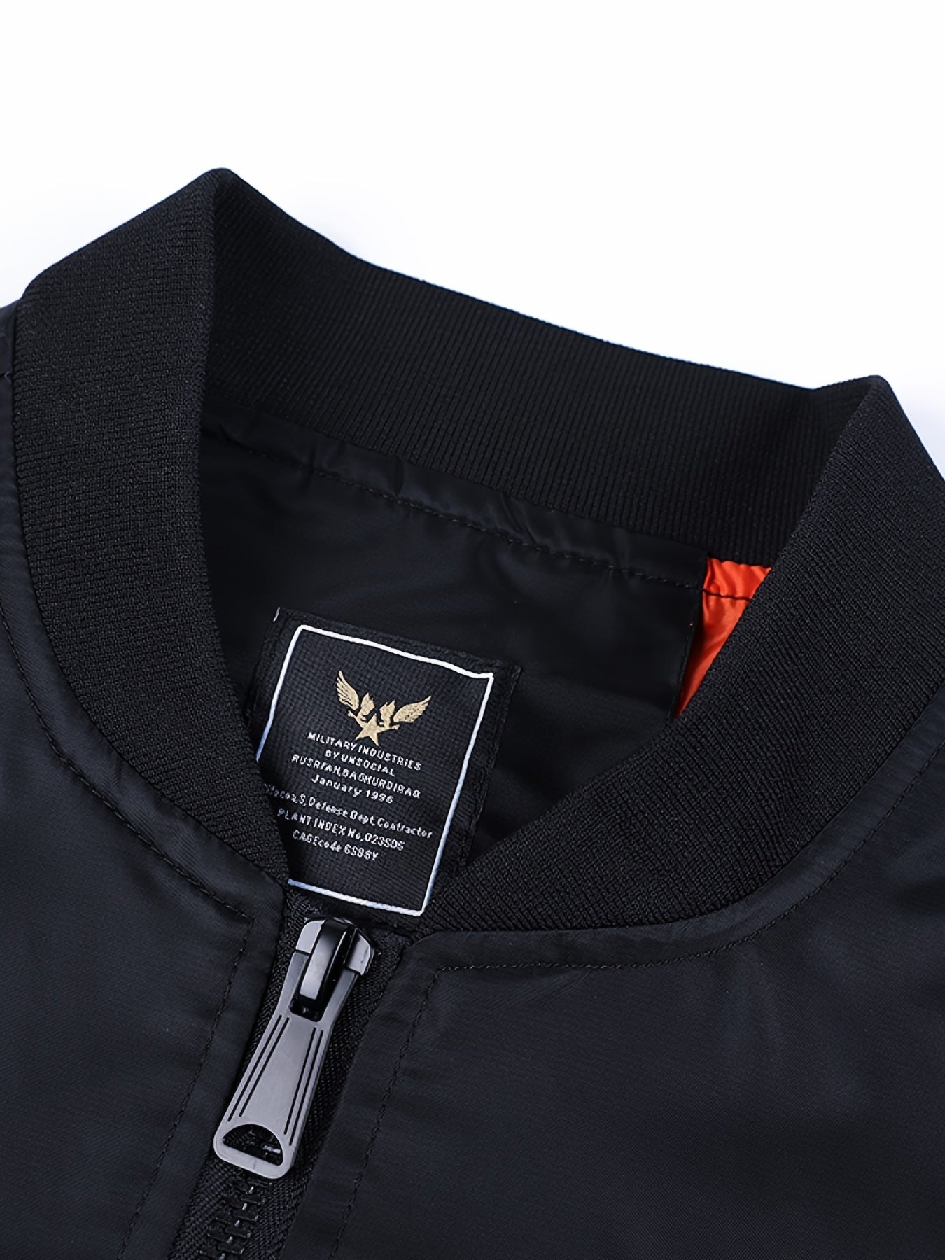 Men's Slim Nylon Flight Suit Jacket Casual Windproof Embroidered Motorcycle Jack