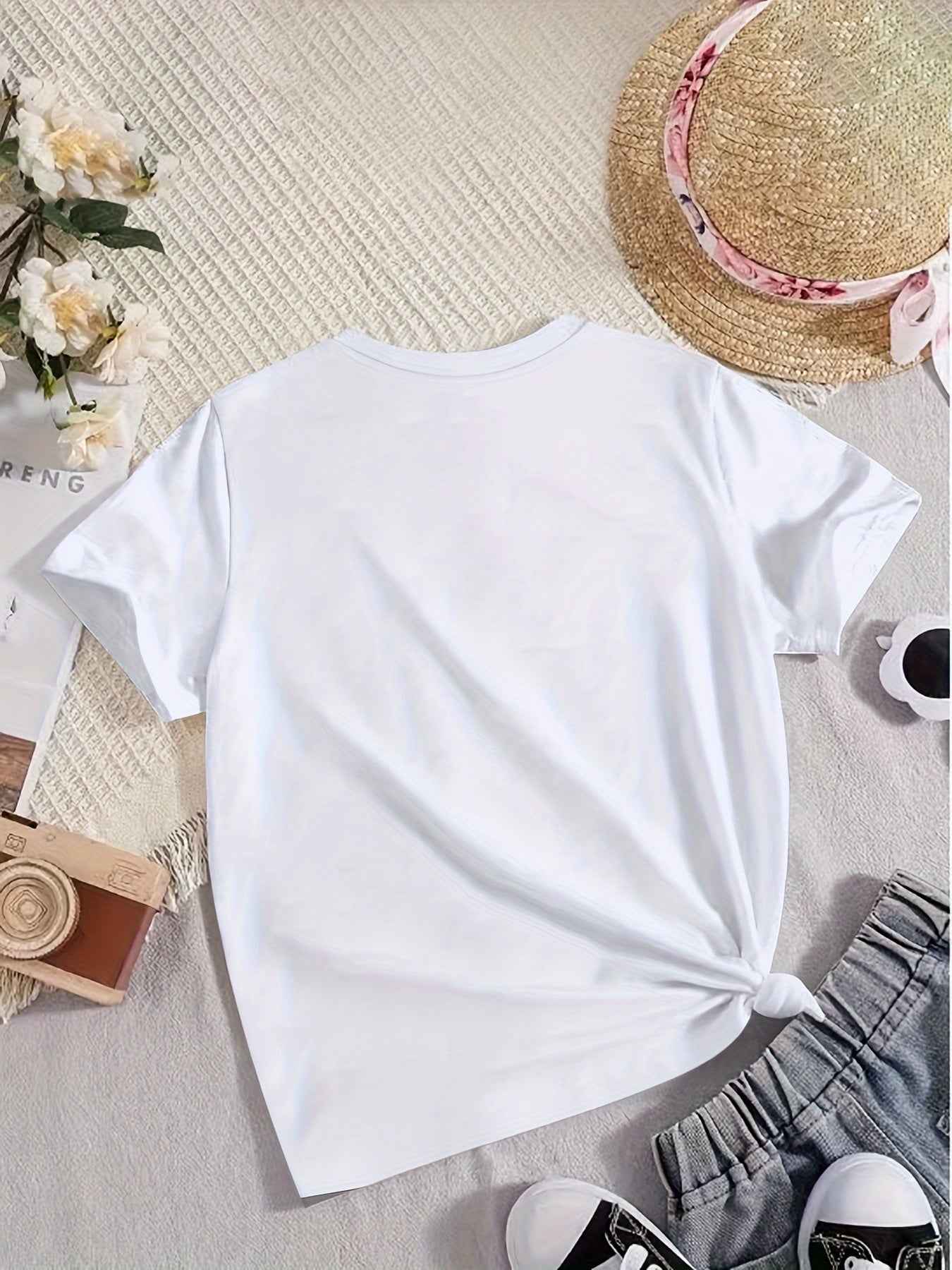 Tie Dye Butterfly Short Sleeve T shirt Girls Summer Pullover Tops