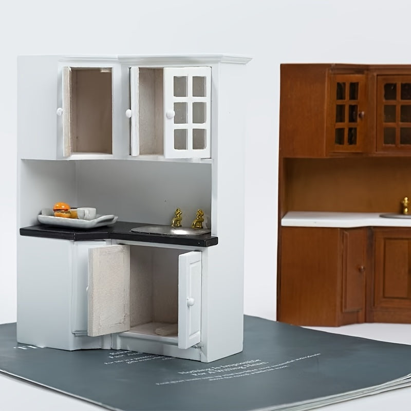 1:12 Dollhouse Kitchen Cabinet and Sink Counter Figurine Gift