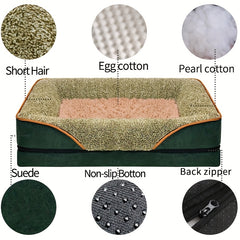 Large Dog Bed Waterproof Lining Non Skid Bottom Egg Foam Couch Bed