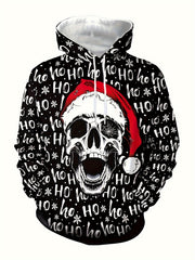 Christmas Santa Claus Print Hoodie Men's Pullover Hooded Sweatshirt