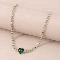 Glitter Rhinestone Love Necklace for Prom