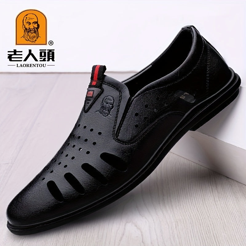LAORENTOU Leather Loafer Shoes Lightweight Non Slip Casual Shoes