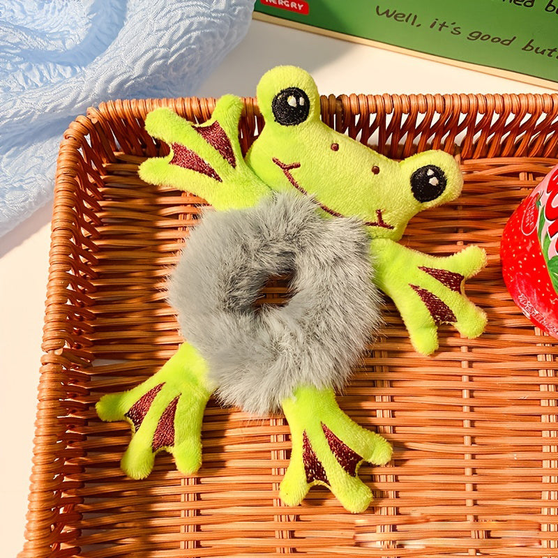 Velvet Hair Scrunchies Elastic Rubber Bands Plush Animal Ponytail Hair Accessori