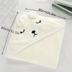 Baby Animal Hooded Bath Towel Coral Fleece Blanket