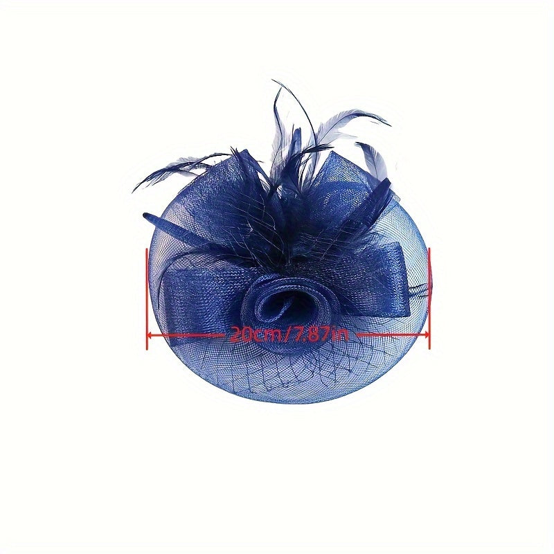 Vintage Turkey Feather Mesh Cap for Women