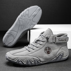 Men's Lace Up Hiking Boots Anti skid PU Leather Shoes