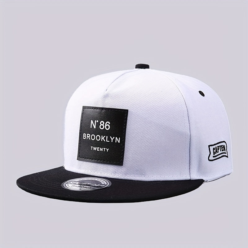 Label Patch Unisex Baseball Cap Hip Hop Block Snapback Hat Adjustable
