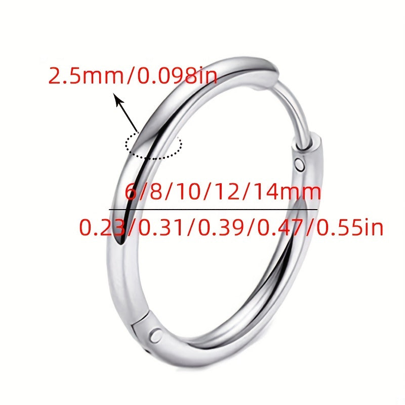 Boho Minimalist Hoop Earrings Stainless Steel 18K Plated Gift