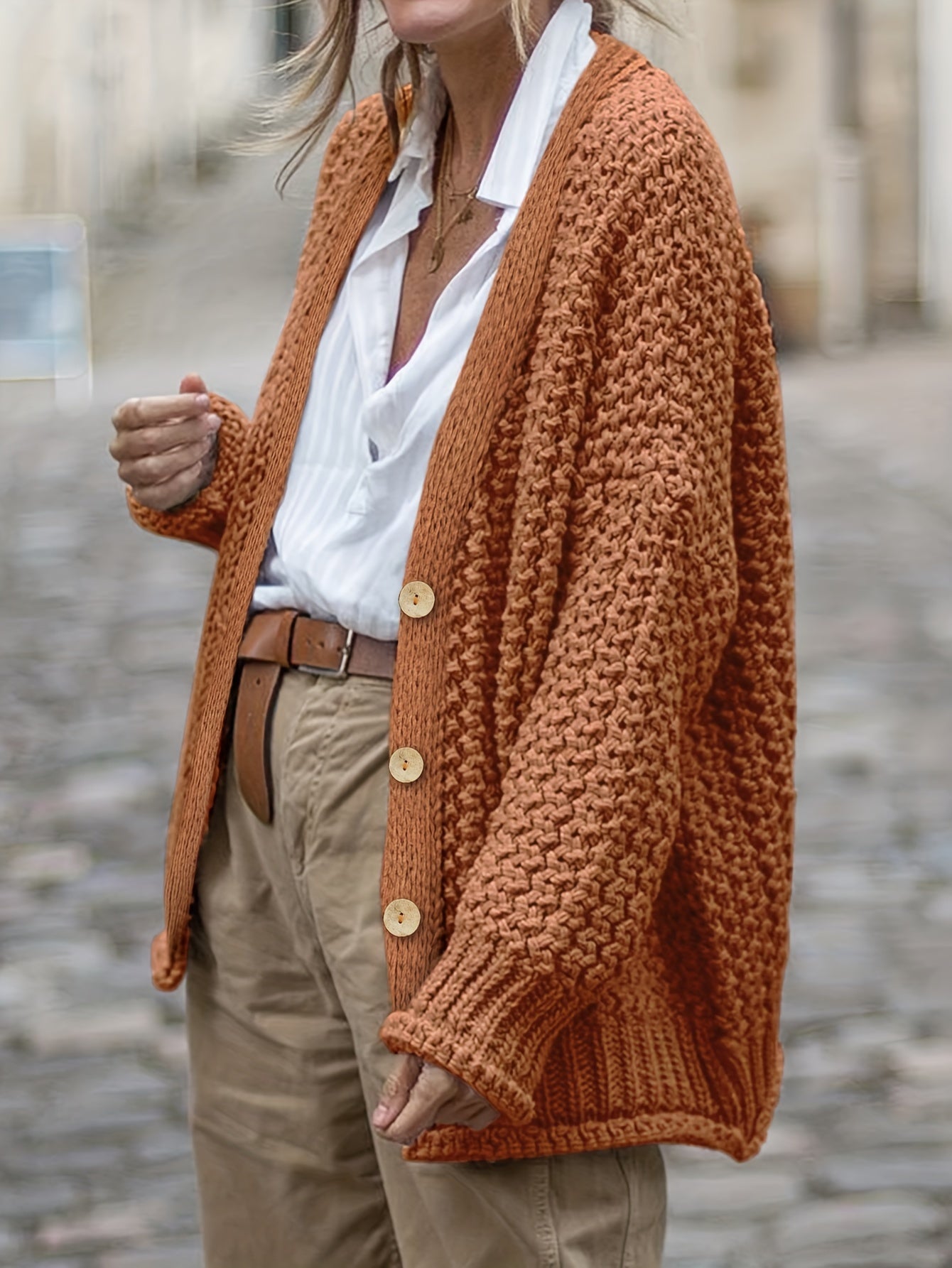  Solid Long Sleeve Cardigan
