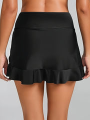  Sports Skirt Women's Plus Ruched Ruffle Trim Mini Skirt