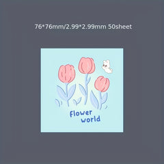 Flower Memo Pad Cartoon Student Note Stickers School Stationery